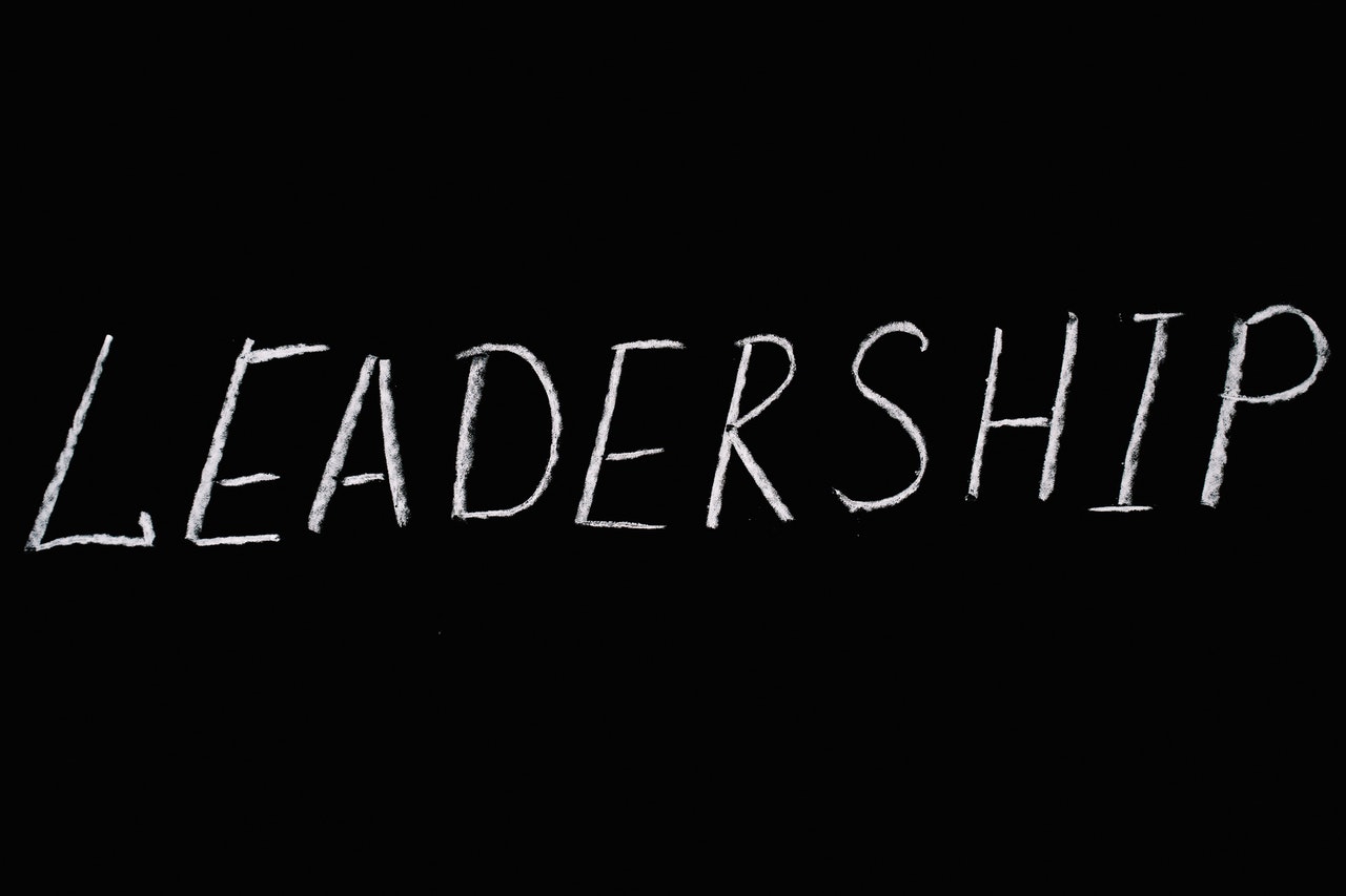 Leadership written in chalk on a blackboard